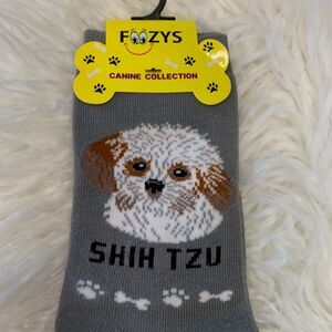 NWT Foozys Shih Tzu Favorite Dog Breed Socks Canine Collection